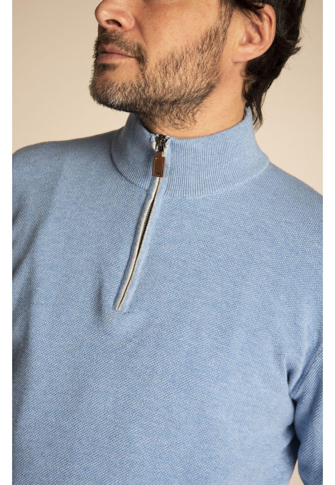 Polerón Algodón Orgánico Hombre Bilbao Celeste-3
