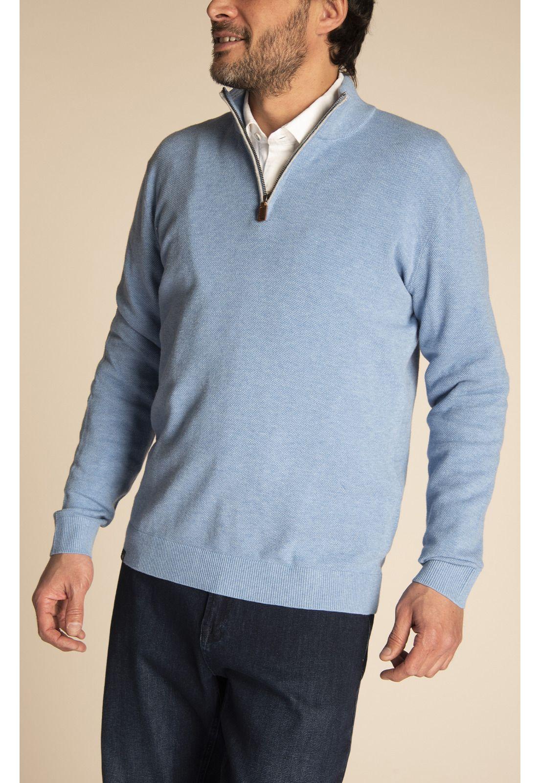 Polerón Algodón Orgánico Hombre Bilbao Celeste-4