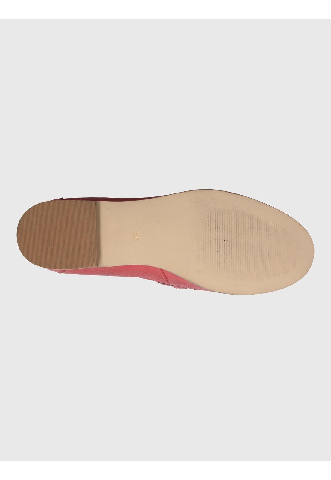 Mocasin Cuero Mujer Poplin Rojo-6
