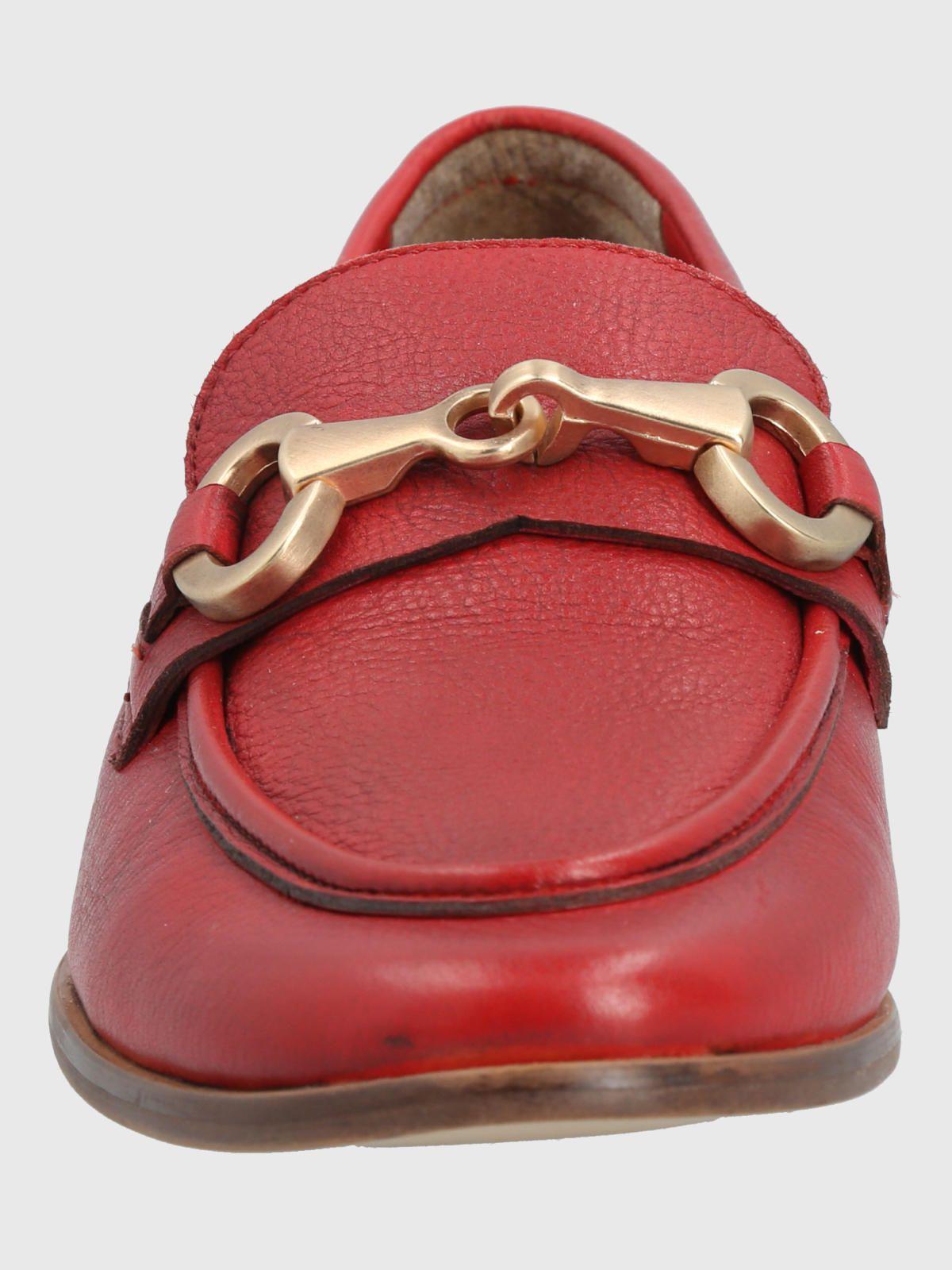 Mocasin Cuero Mujer Poplin Rojo-3