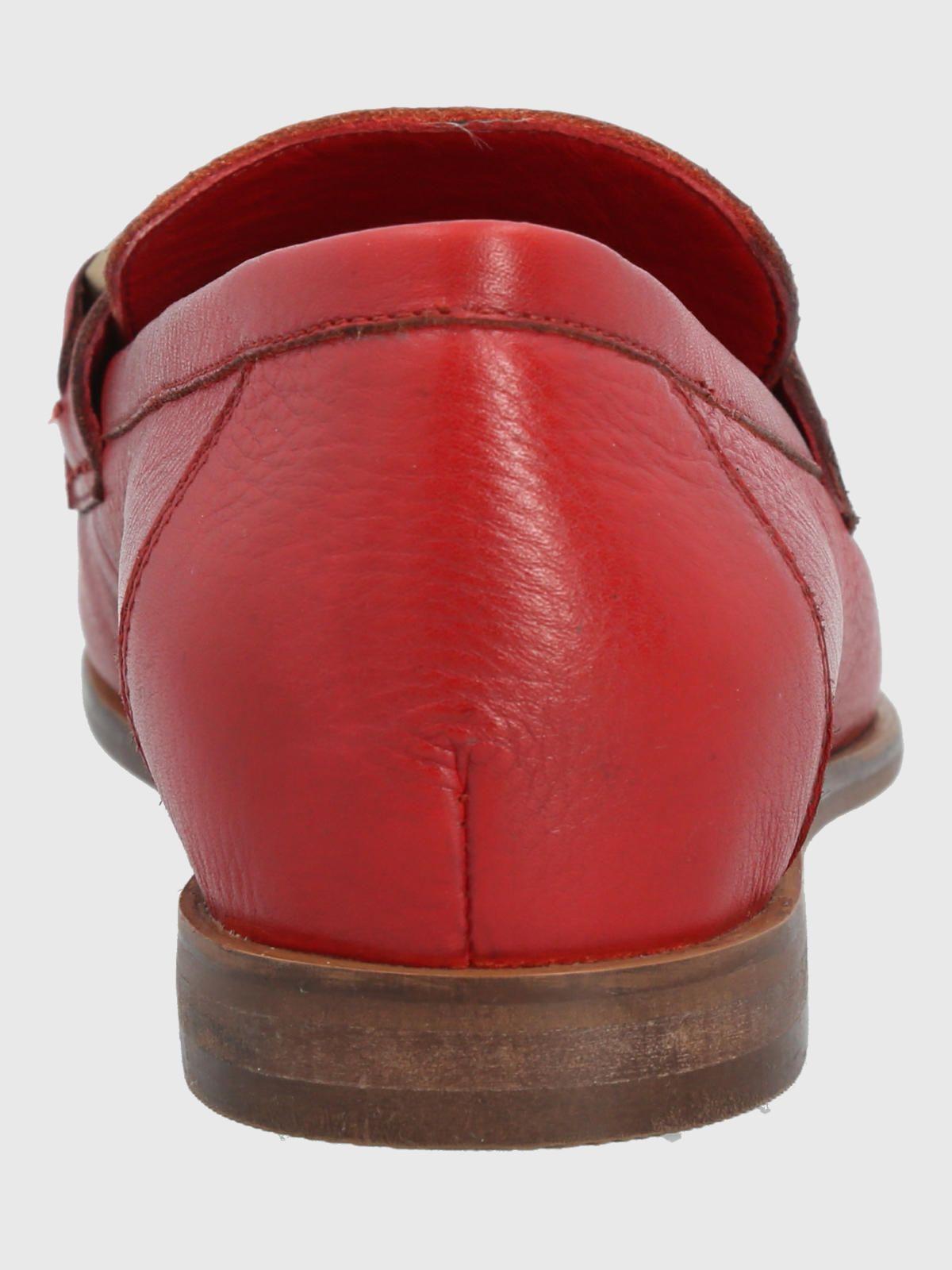 Mocasin Cuero Mujer Poplin Rojo-5