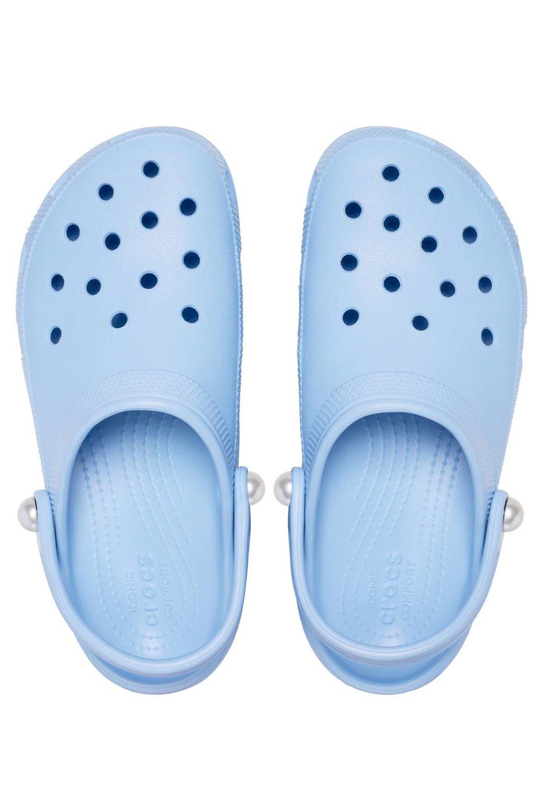 Zueco Crocs Mujer Classic Platform Celeste-4