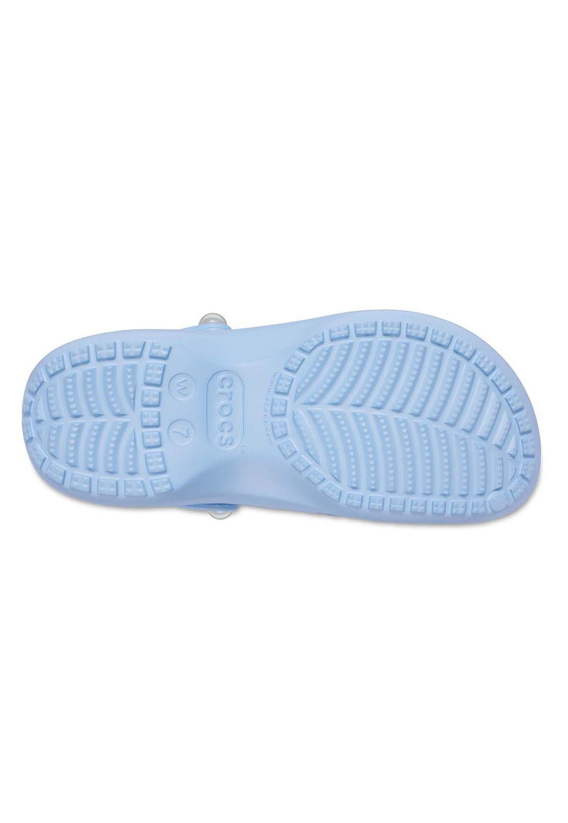 Zueco Crocs Mujer Classic Platform Celeste-5
