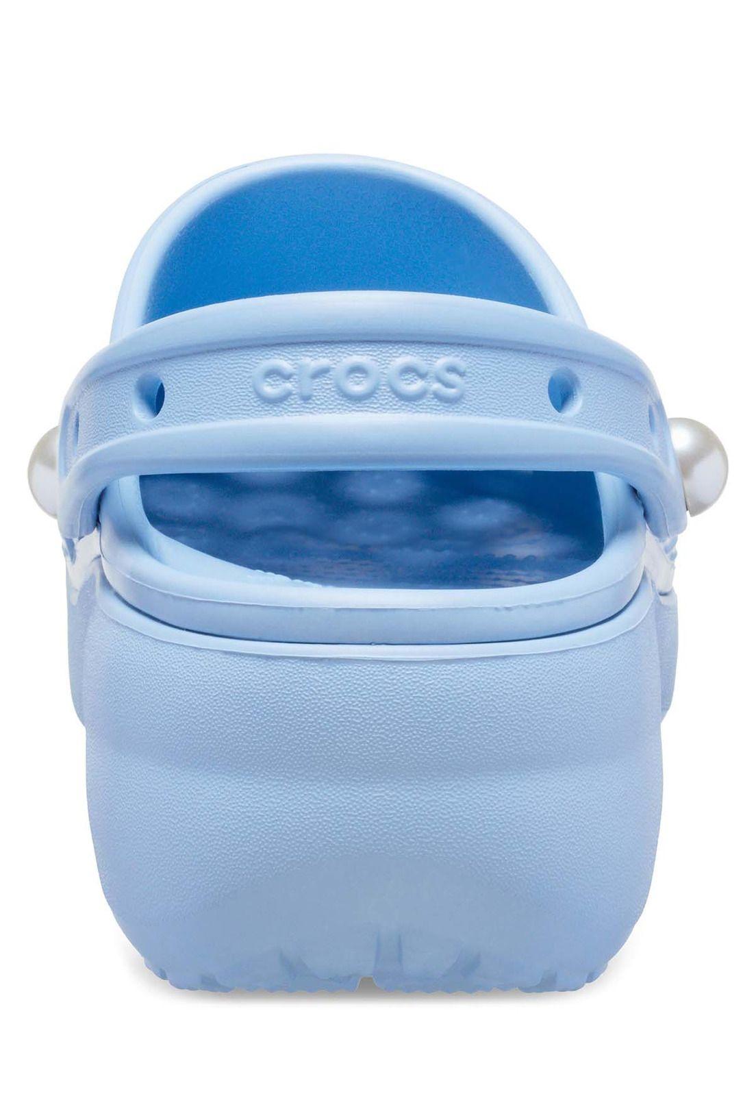 Zueco Crocs Mujer Classic Platform Celeste-7
