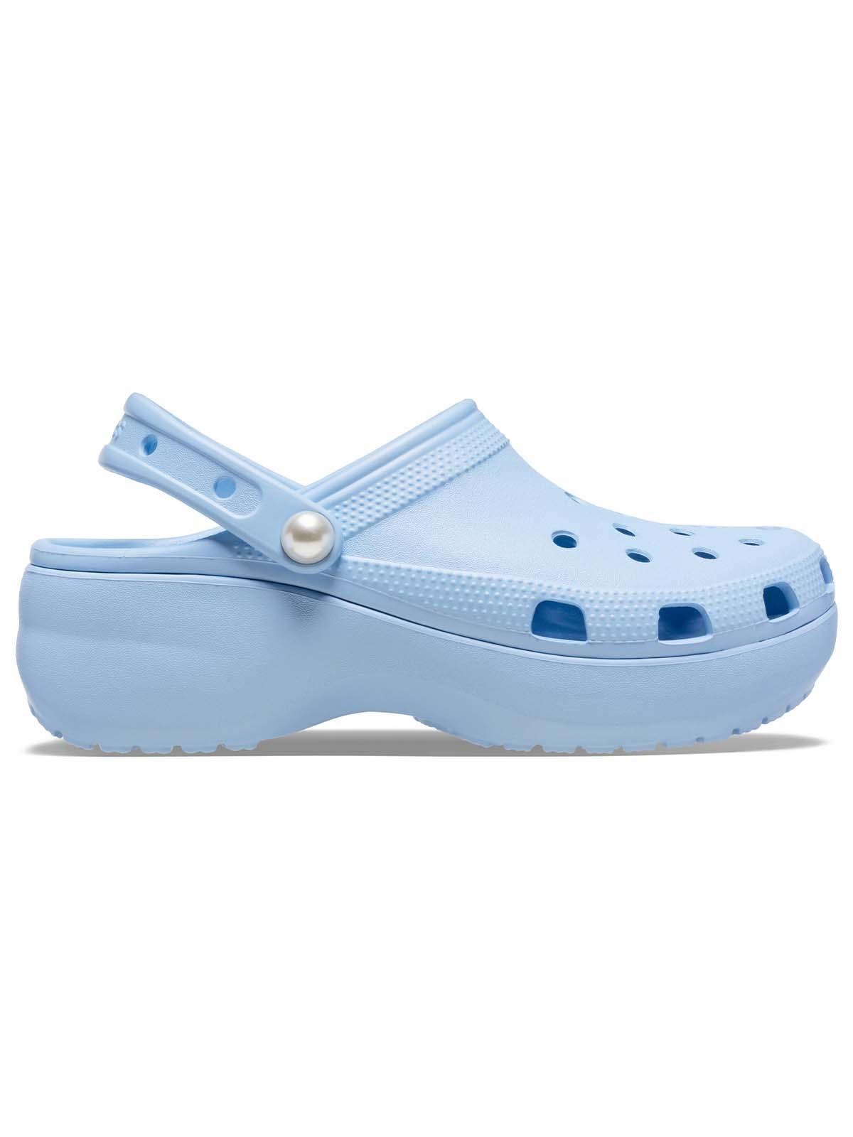 Zueco Crocs Mujer Classic Platform Celeste-0