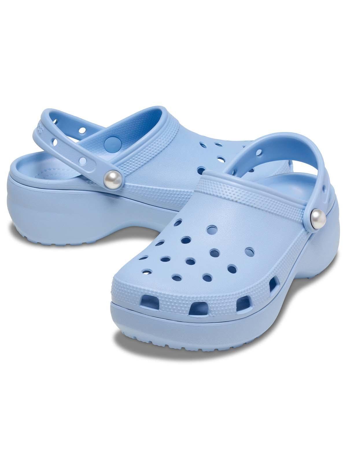 Zueco Crocs Mujer Classic Platform Celeste-3
