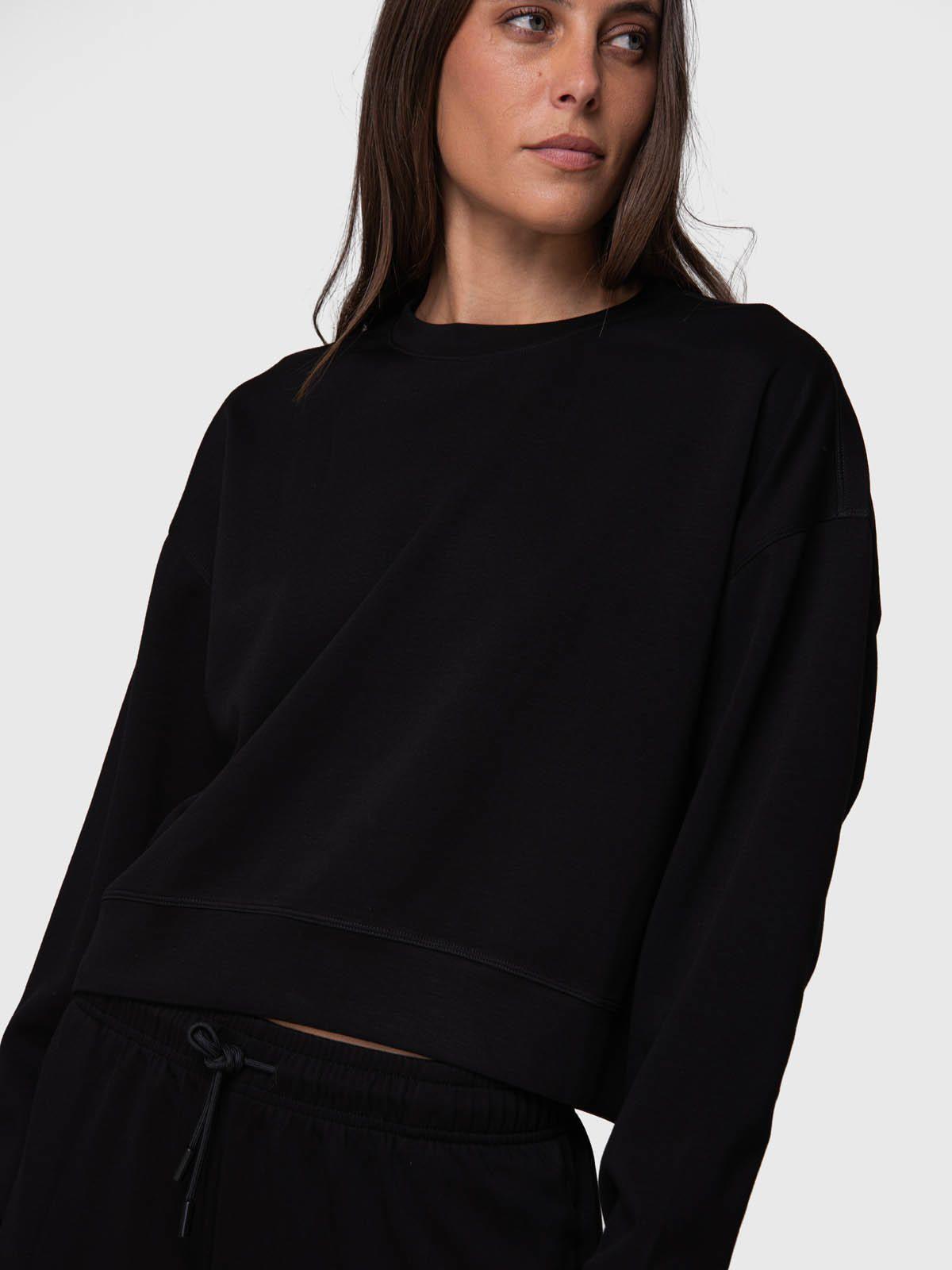 Poleron Mujer Crew Genova Rec Negro-1