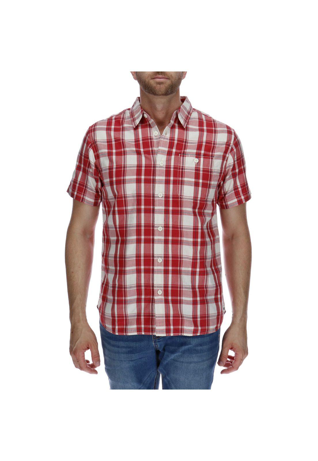 Camisa Hombre Foundation Large Plaid Rojo-0