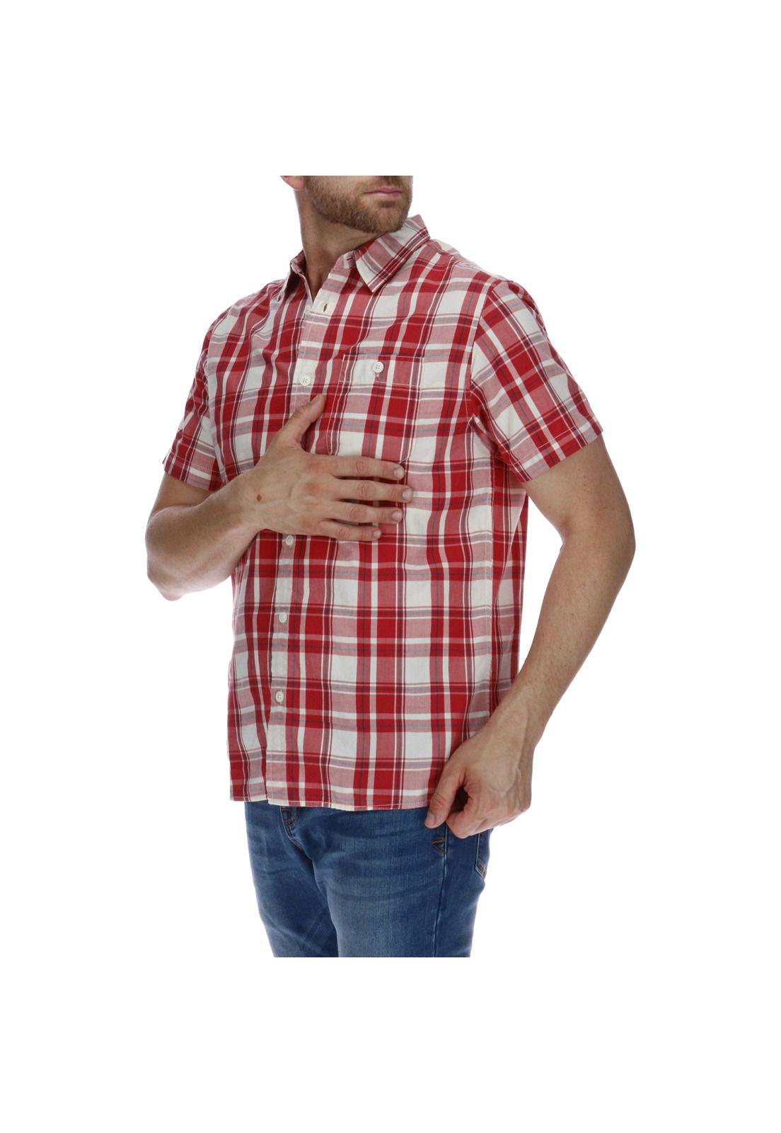 Camisa Hombre Foundation Large Plaid Rojo-1