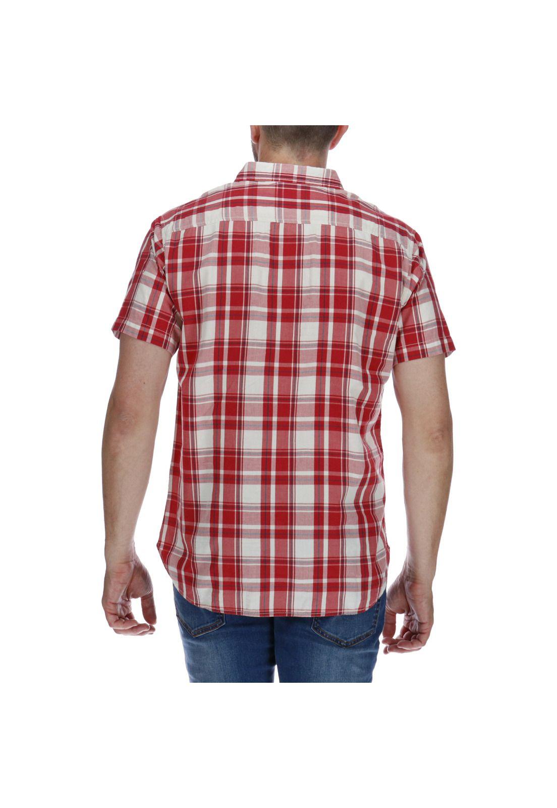 Camisa Hombre Foundation Large Plaid Rojo-2