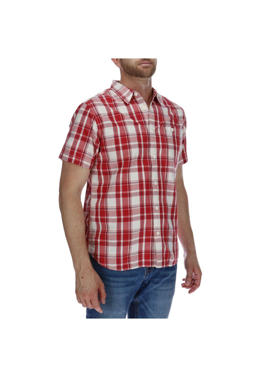 Camisa Hombre Foundation Large Plaid Rojo-3