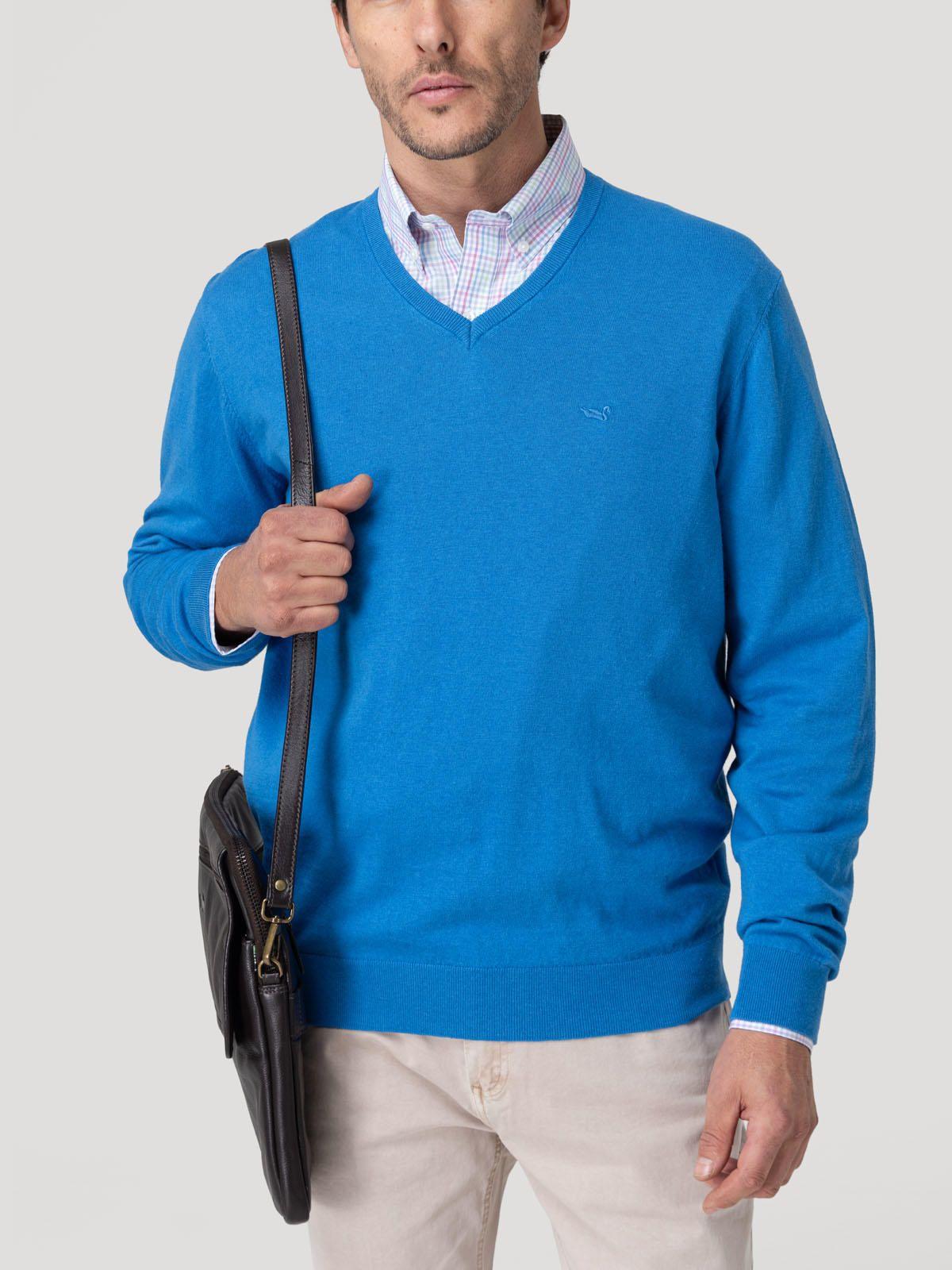 Sweater Algodón Orgánico Hombre Angriv Azul-4