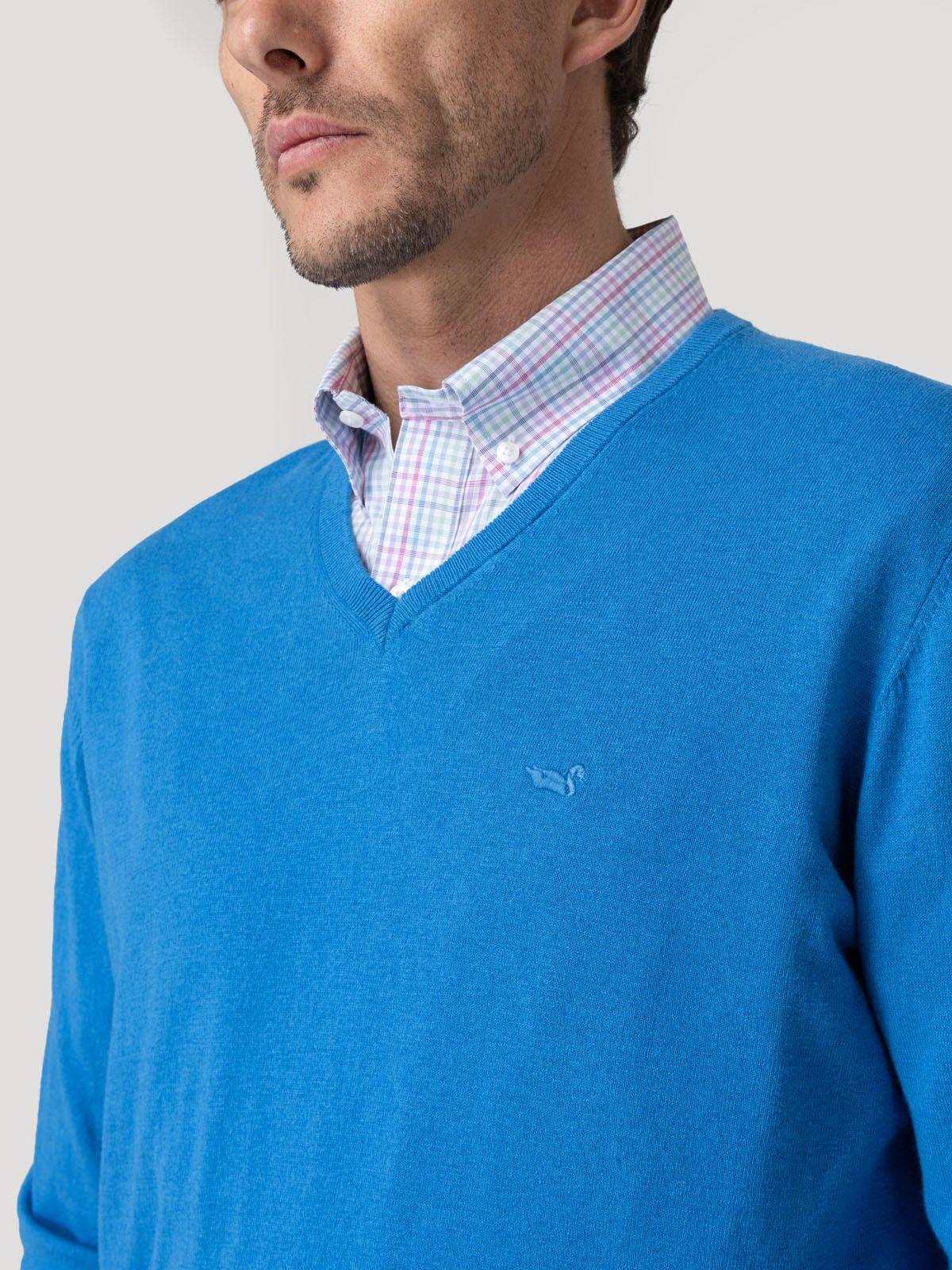 Sweater Algodón Orgánico Hombre Angriv Azul-6