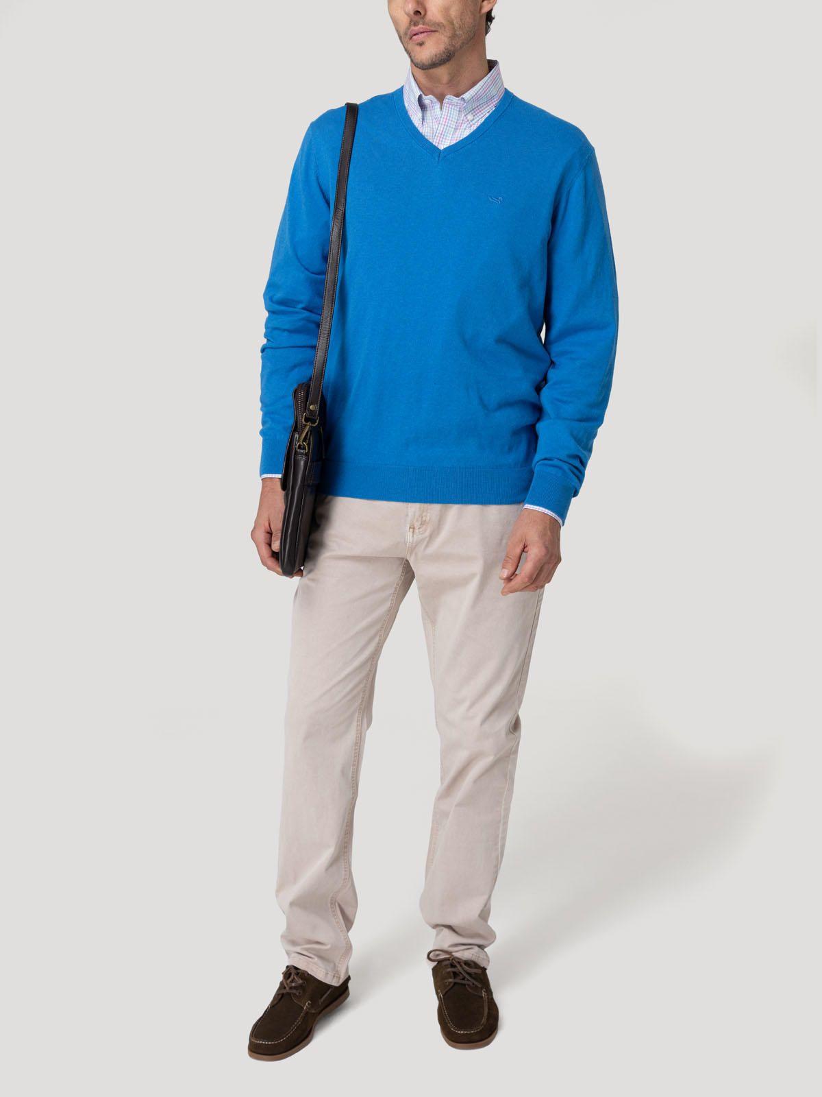 Sweater Algodón Orgánico Hombre Angriv Azul-7