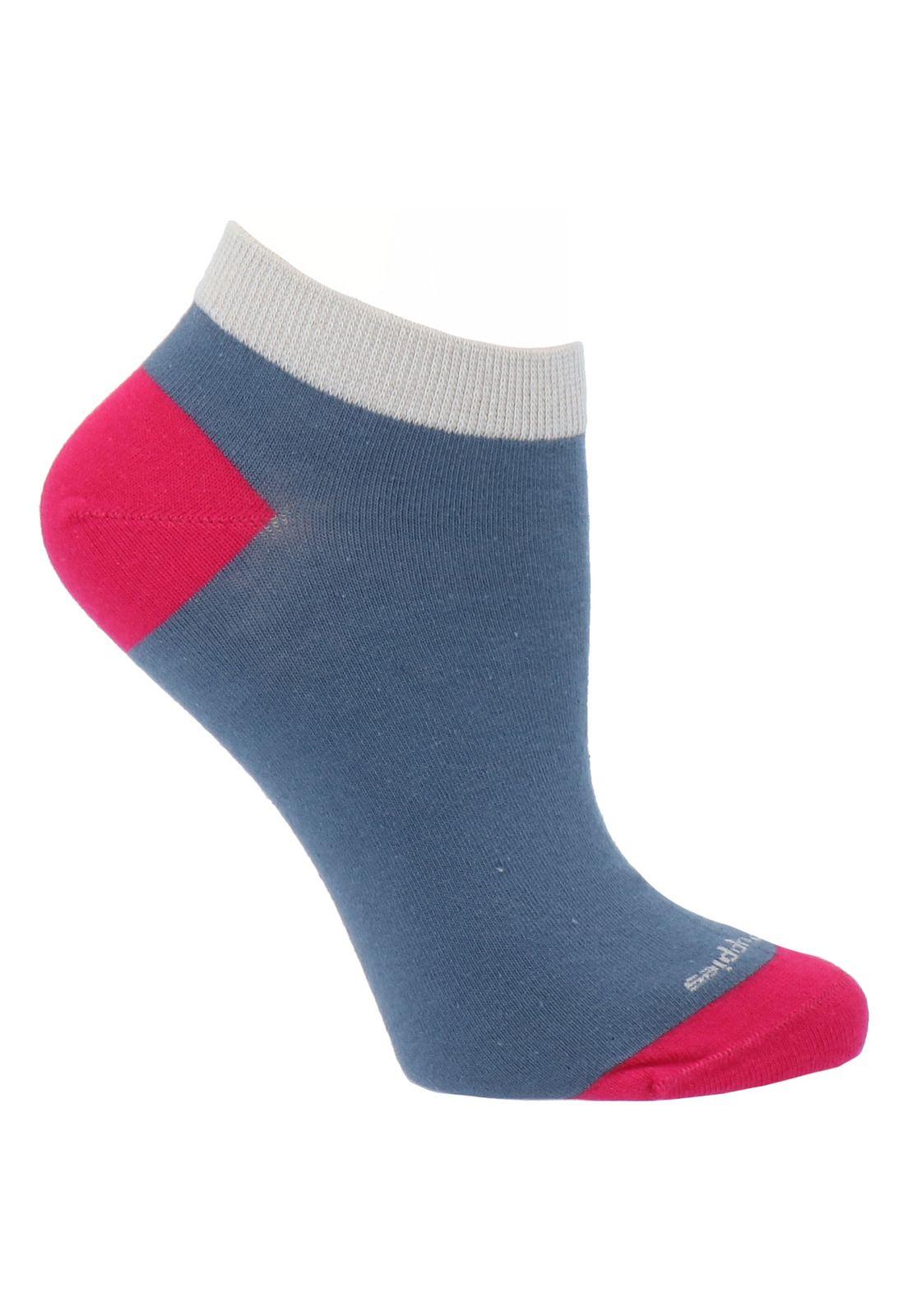 Calcetín Algodón Sneaker Fucsia Mujer-0