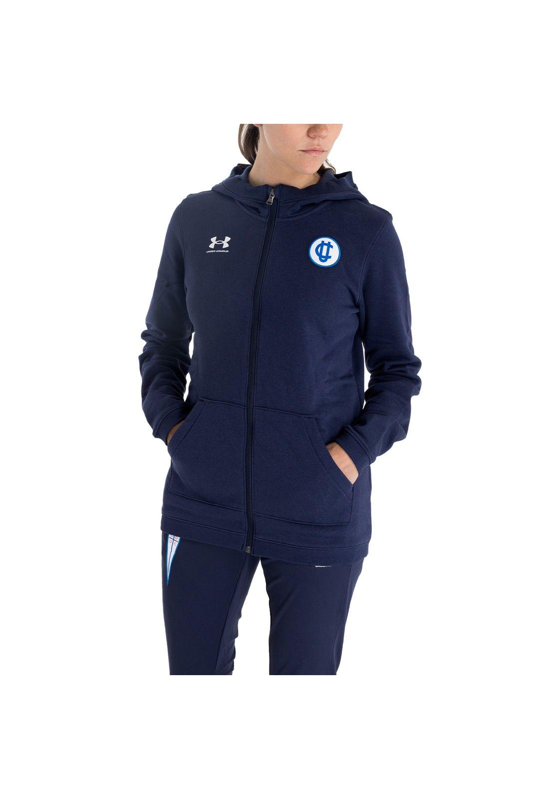 Polerón hoodie UC para mujer azul-0