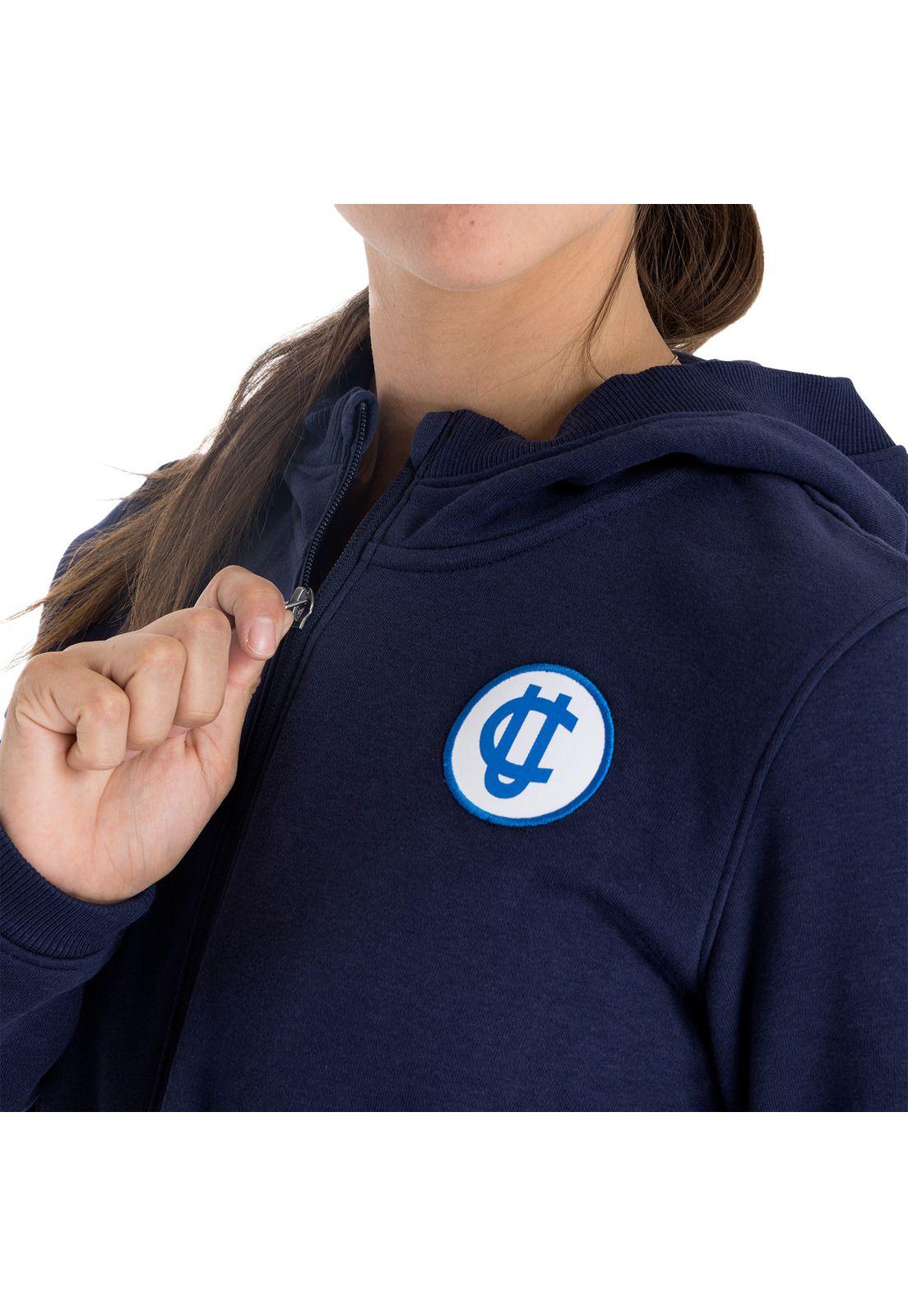 Polerón hoodie UC para mujer azul-3