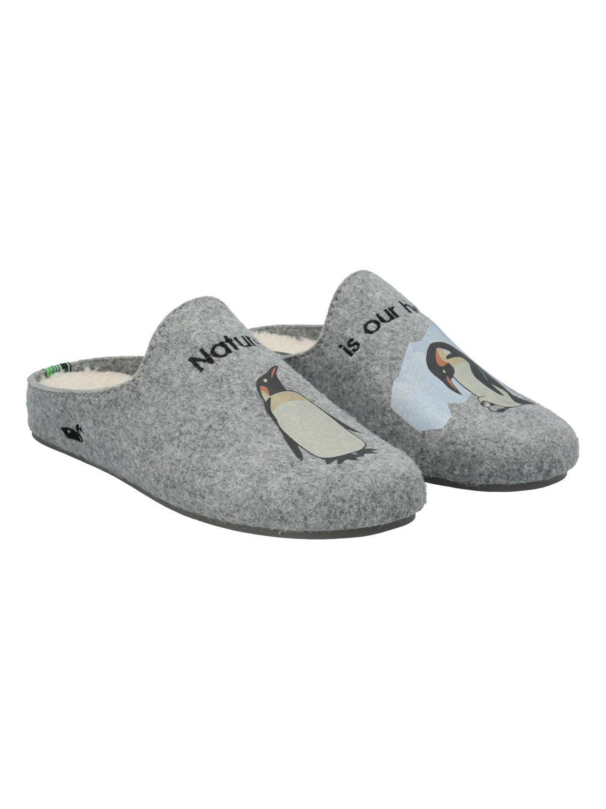Pantufla Unisex Slipper Penguin Gris-0