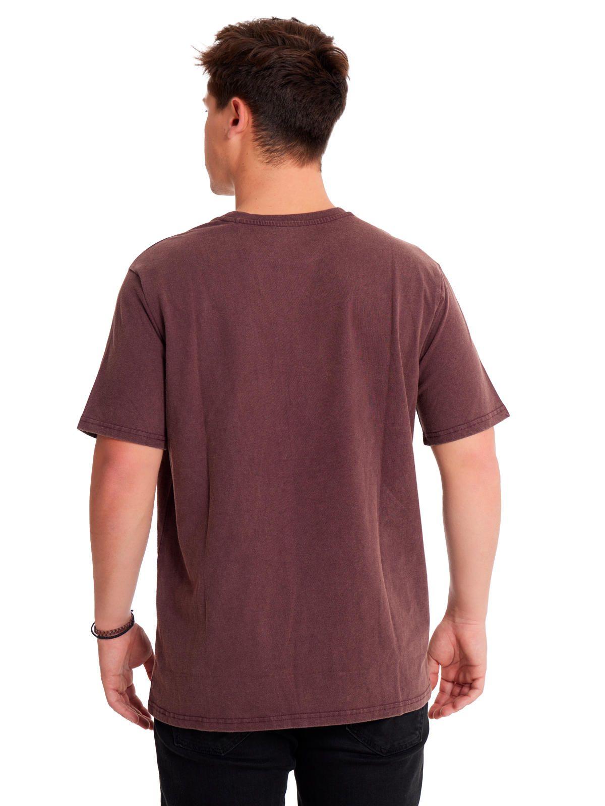Polera Manga Corta Unisx Herit Unif HW Wash Burdeo-3