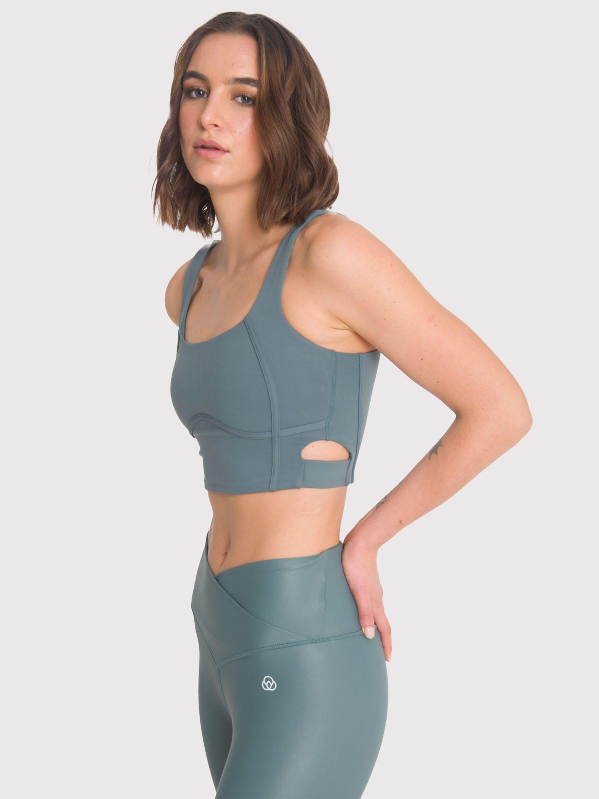 Peto deportivo Mujer Crop Top Pro Verde-3