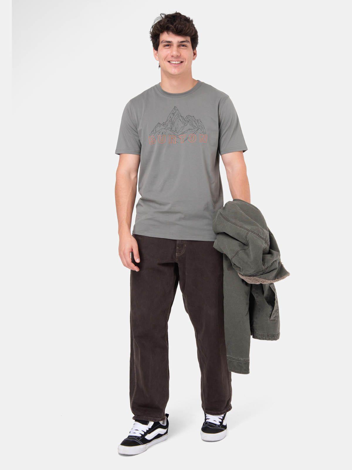 Polera M/C Hombre Mountain Stamp Verde -4