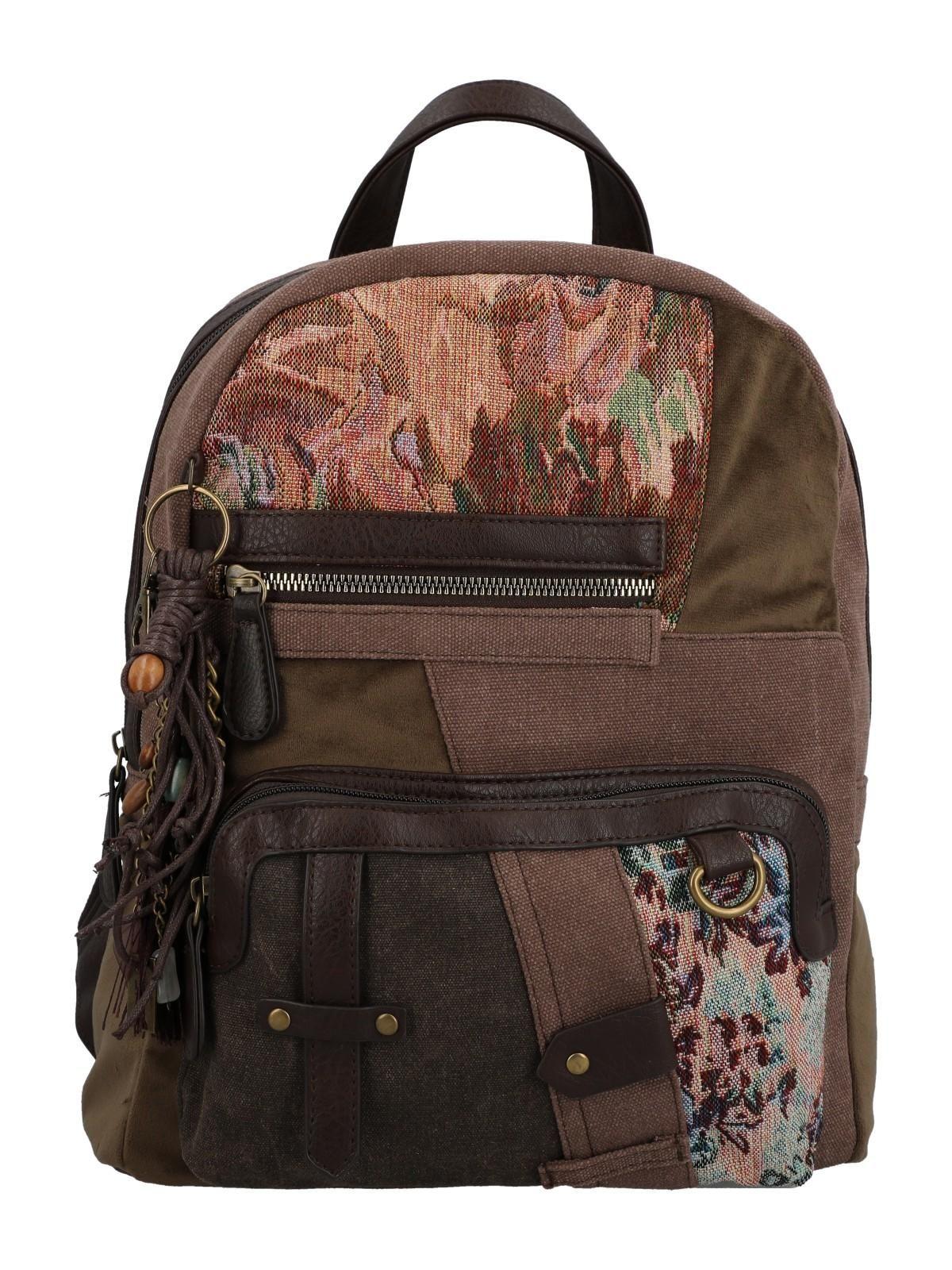 Mochila Textil Mujer Carmin Back Café-0