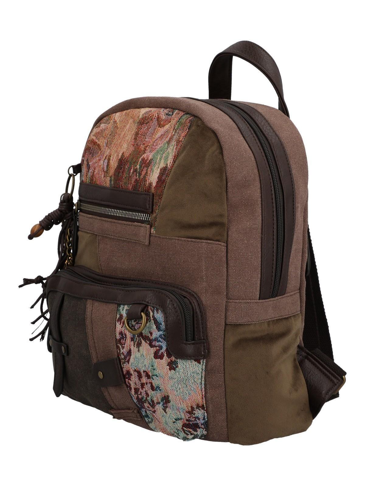 Mochila Textil Mujer Carmin Back Café-1