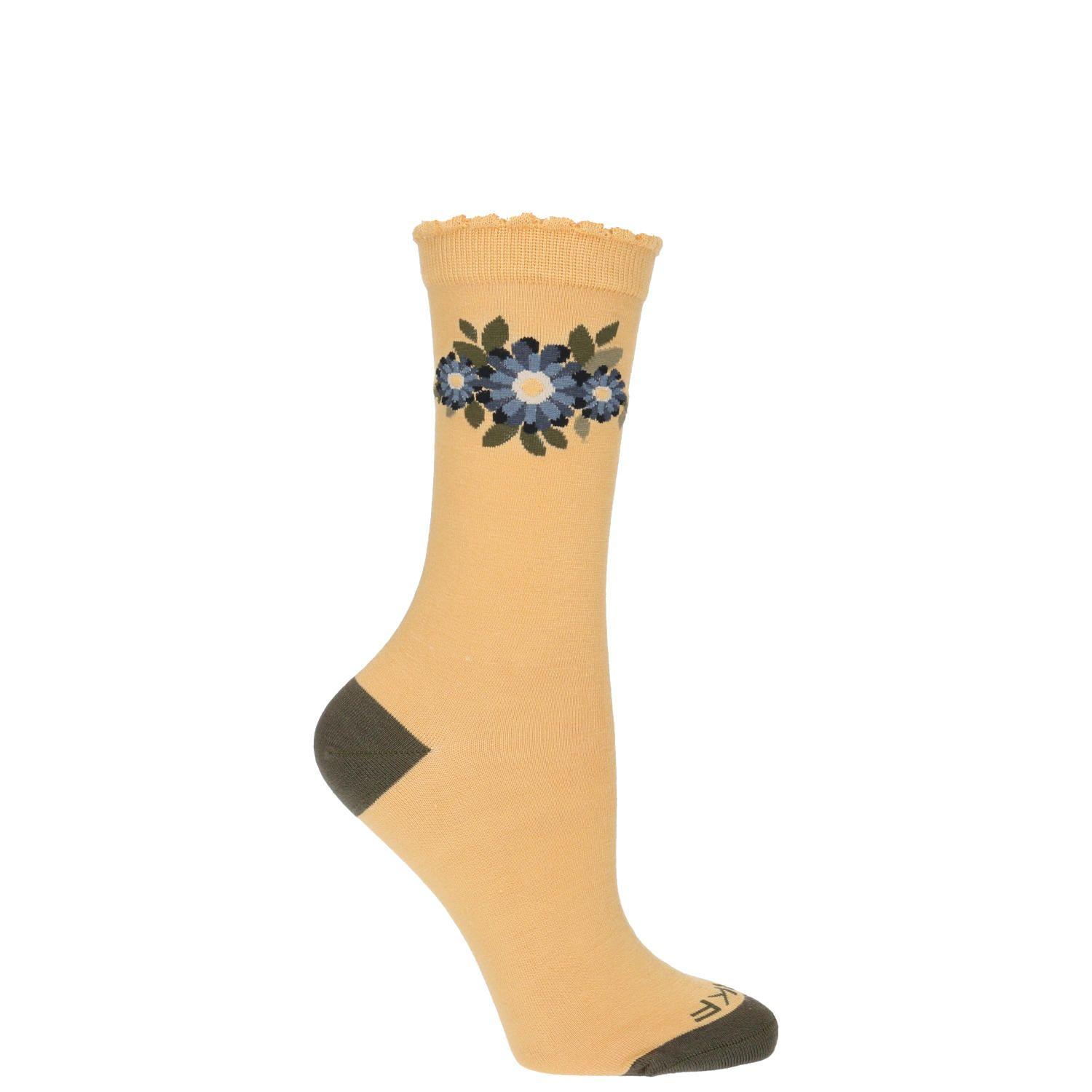 Calcetín Mujer St Flower Amarillo-0