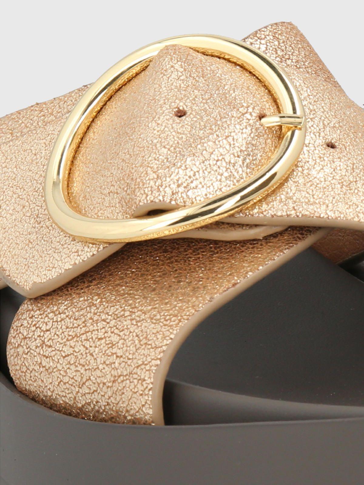 Sandalia Cuero Dorado Mujer Gise -6