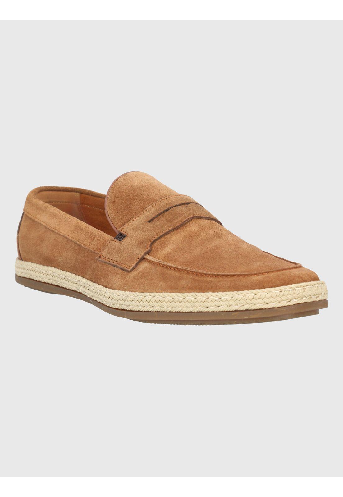 Mocasín Cuero Café Claro Hombre Montella -0