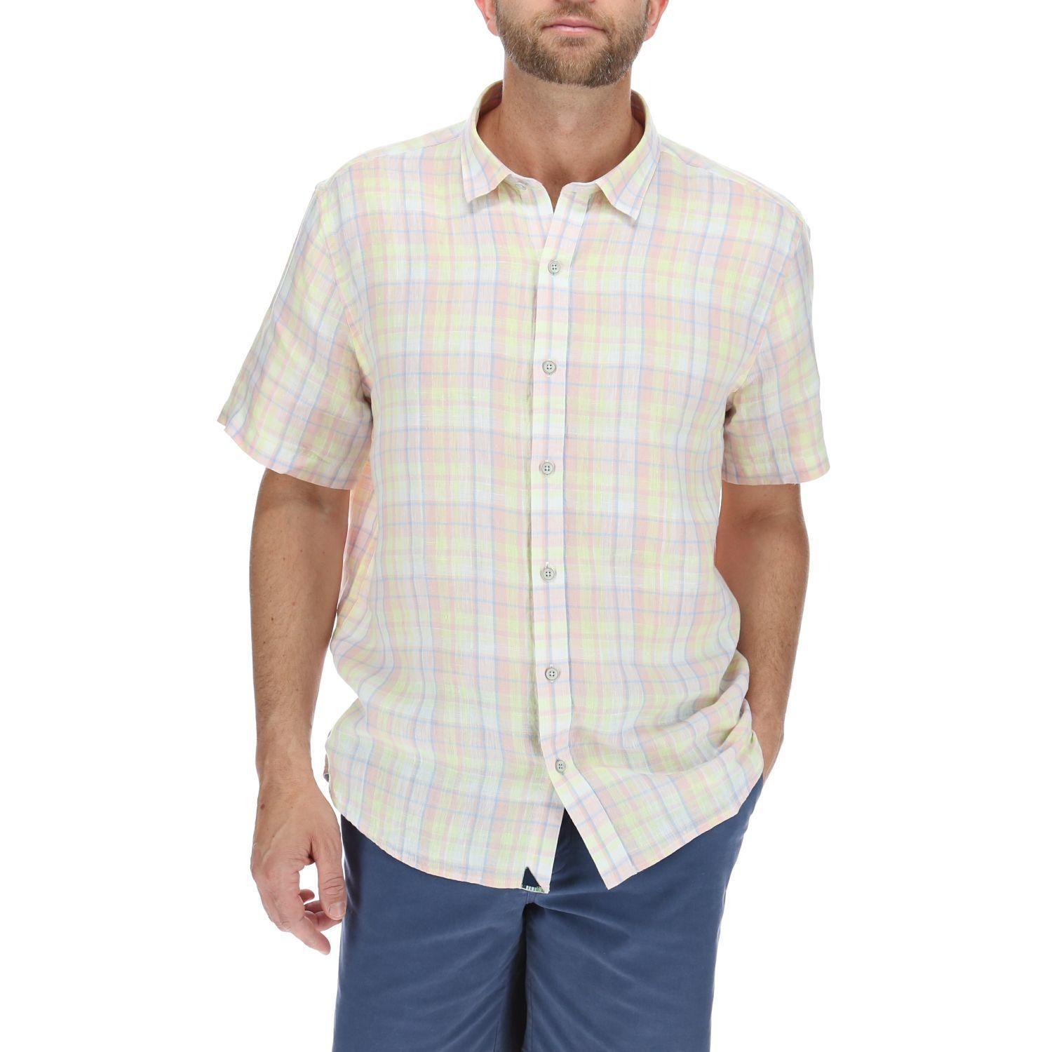 Camisa Lino Hombre Linenplaid Multicolor Rockford-0