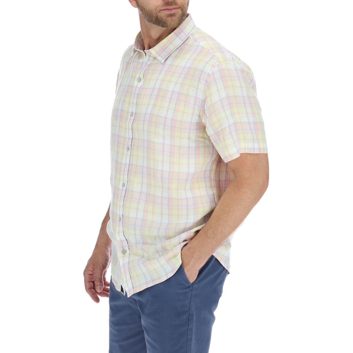 Camisa Lino Hombre Linenplaid Multicolor Rockford-1