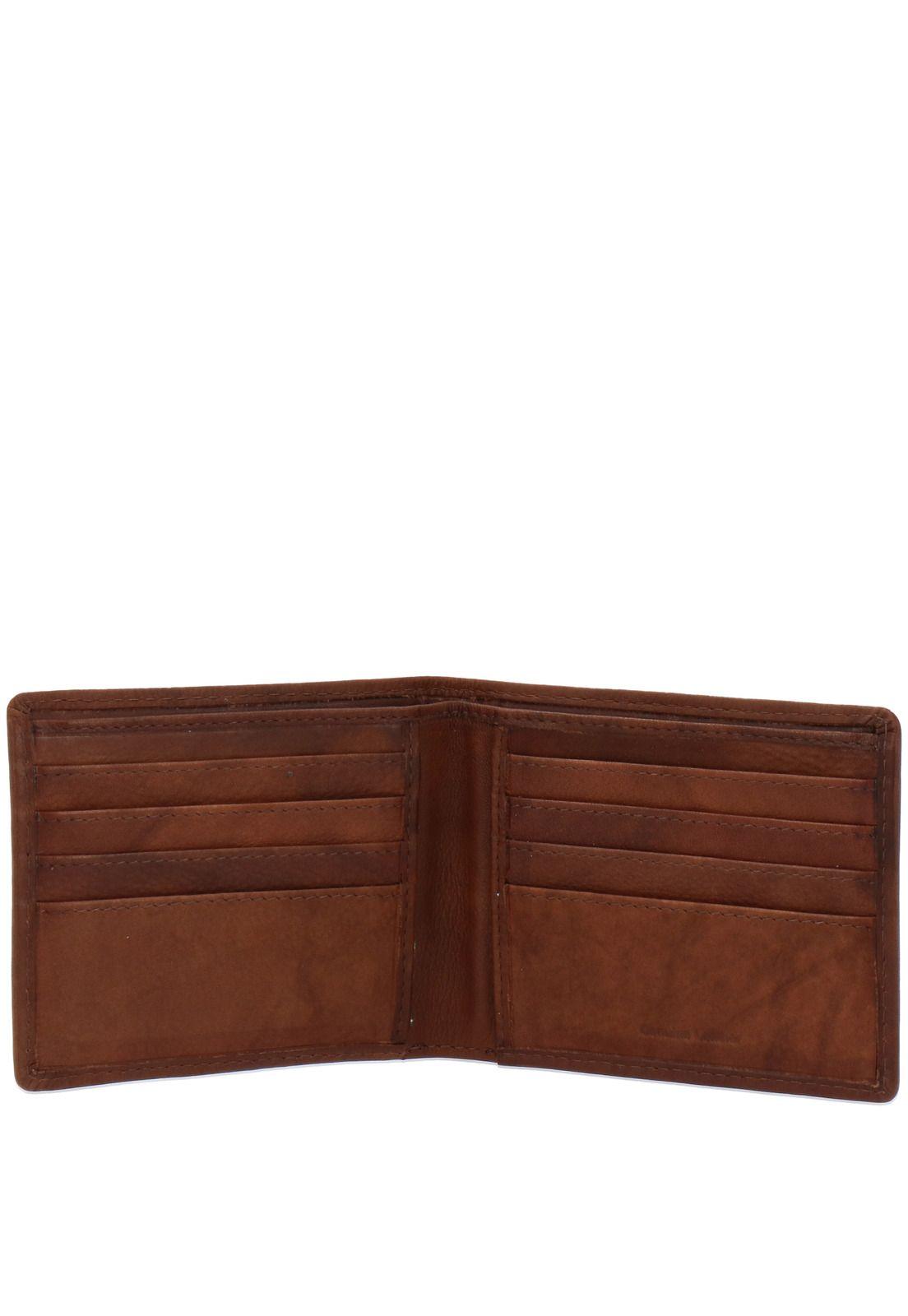 Billetera Cuero Hombre Whaq 8B New Flag Café-2