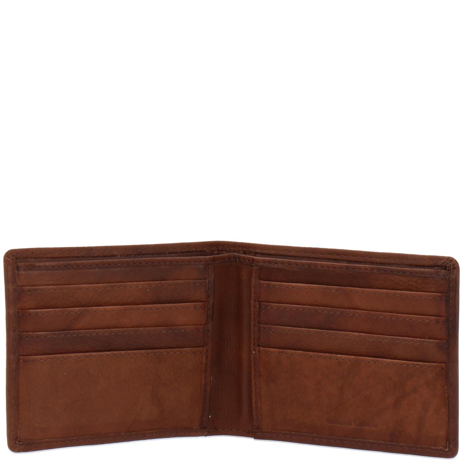 Billetera Cuero Hombre Whaq 8B New Flag Café-2