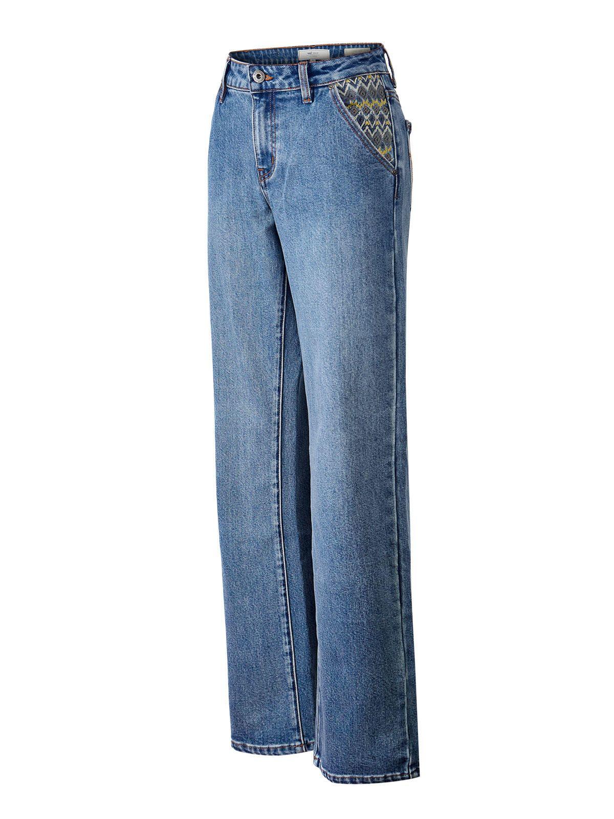 Jeans Algodón Mujer Fitz Azul-0