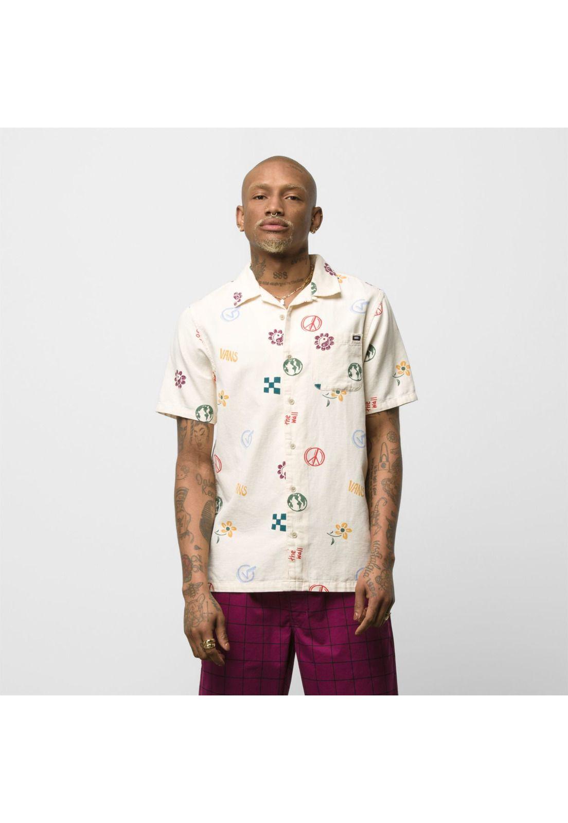 Camisa M/C Hombre In Our Hands Woven White-0