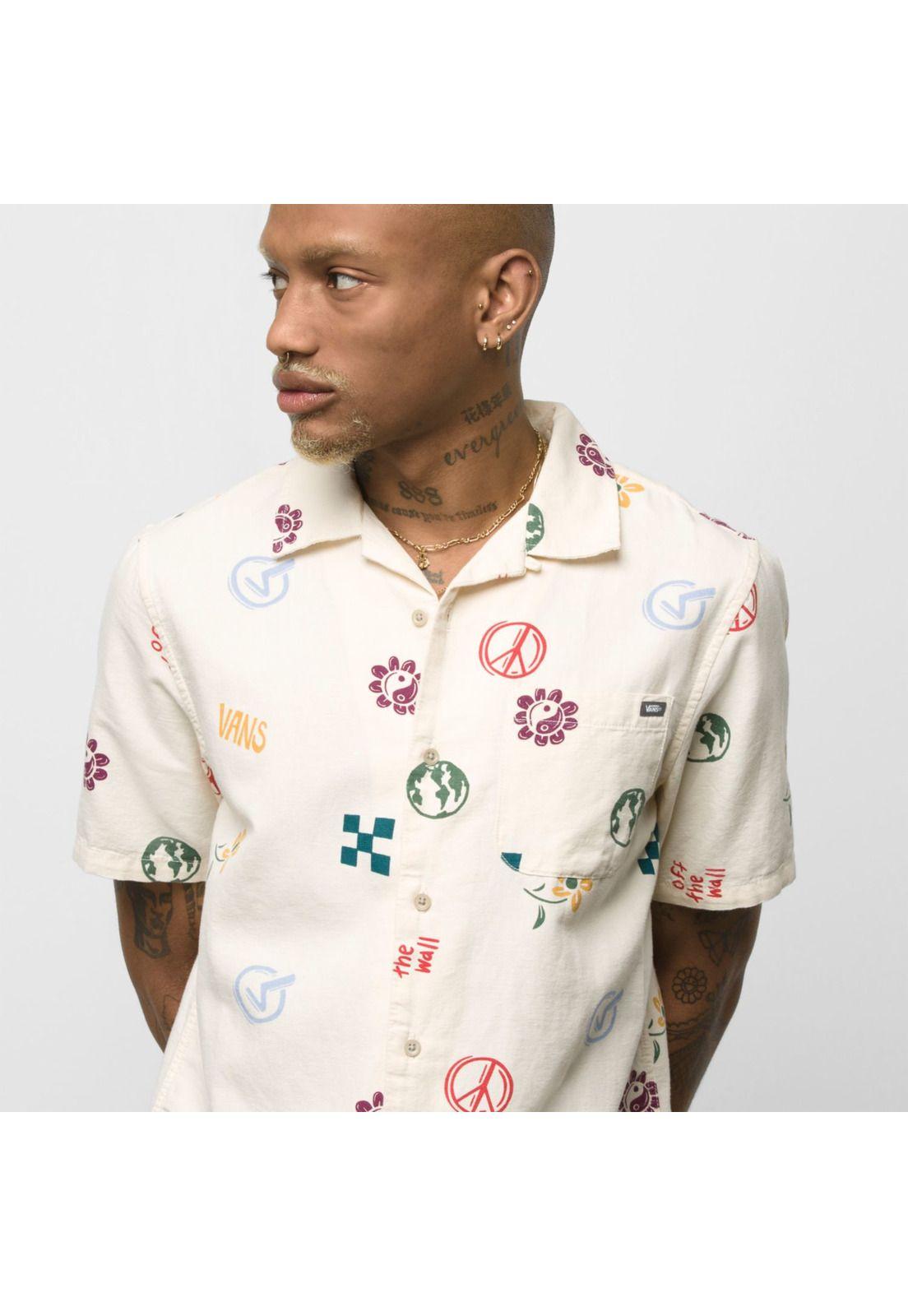 Camisa M/C Hombre In Our Hands Woven White-1