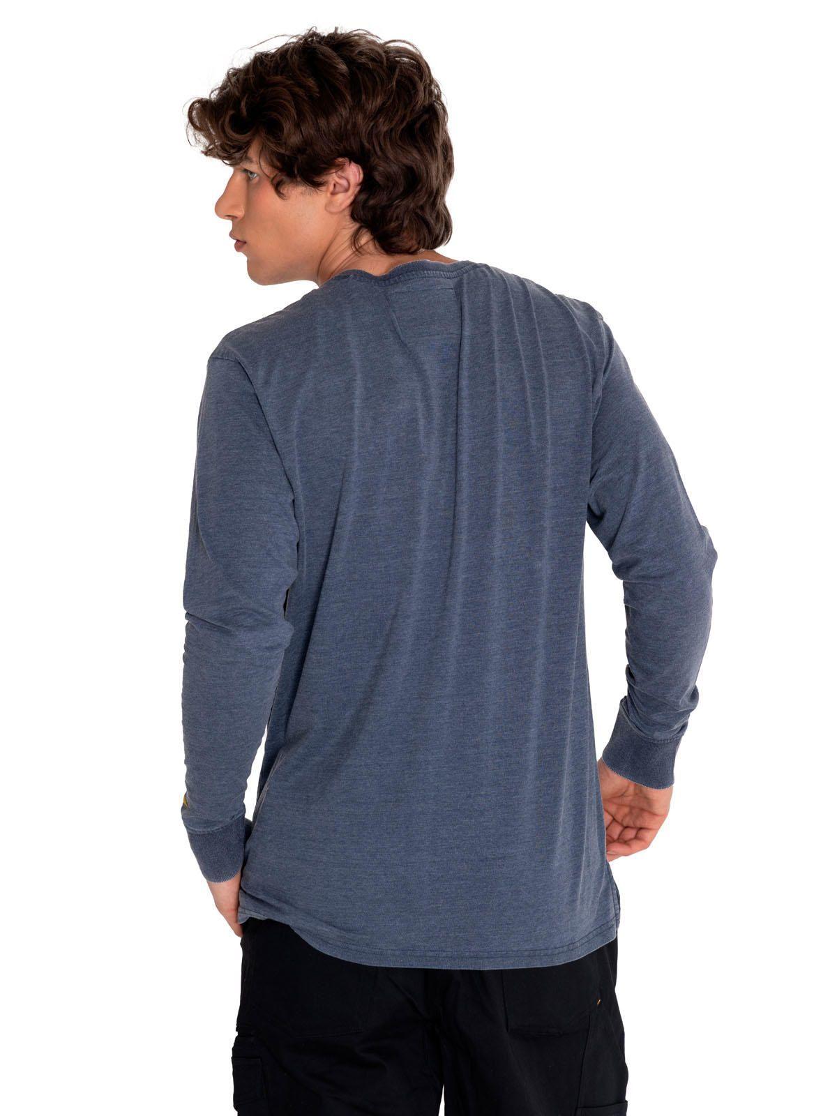 Polera Manga Larga Hombre Burnout L/S Henley Azul-3