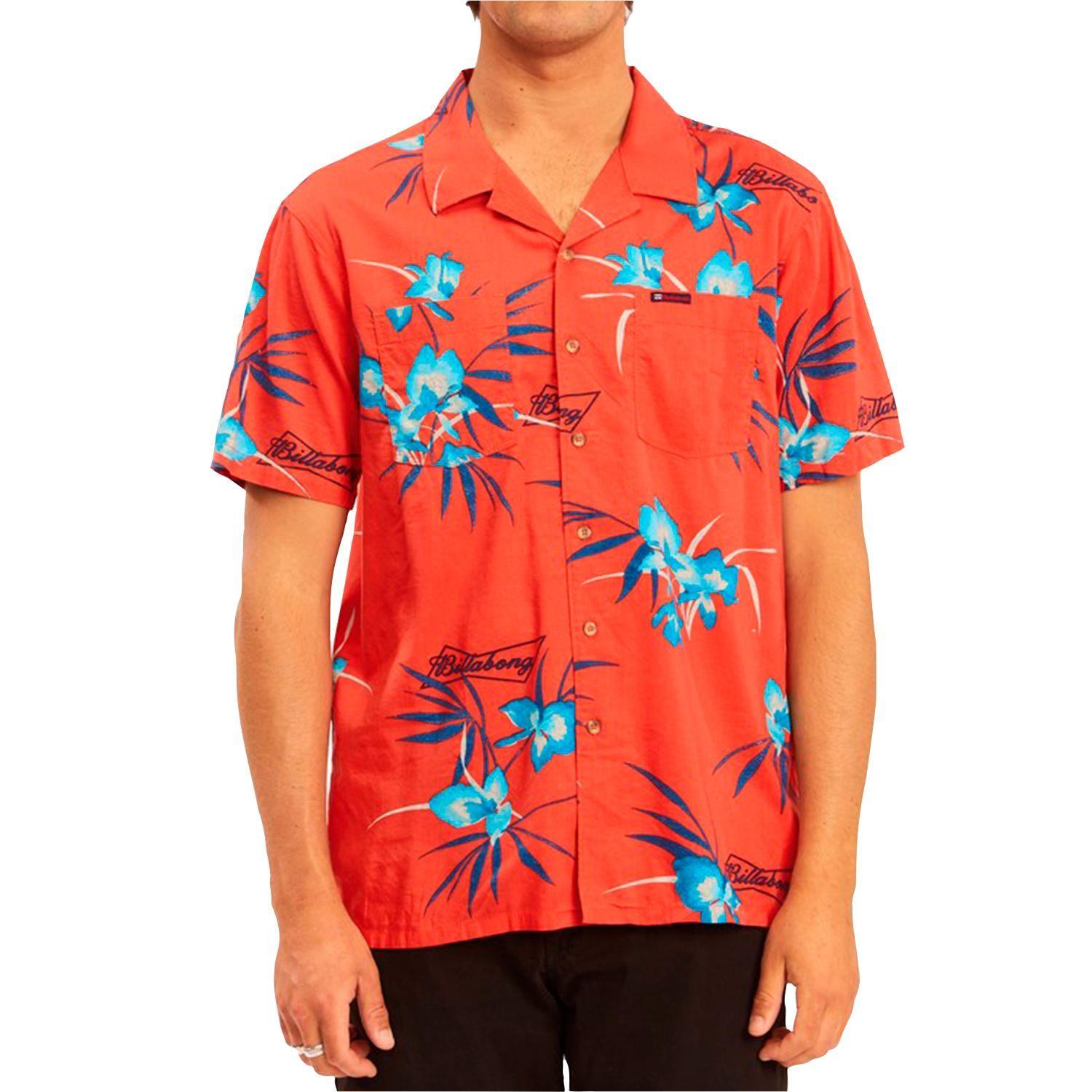 Camisa M/C Hombre Bud Vacay Ss Rojo-0