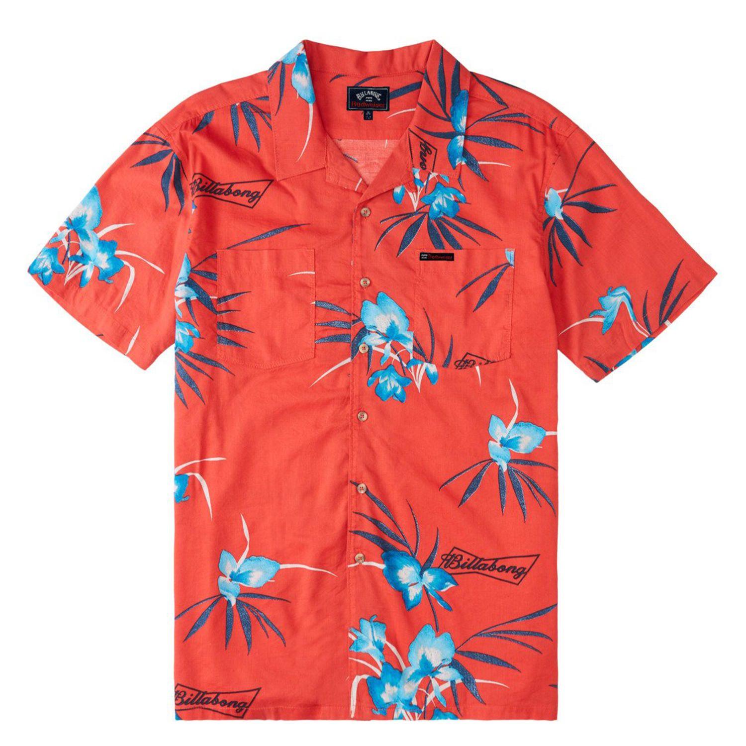 Camisa M/C Hombre Bud Vacay Ss Rojo-3
