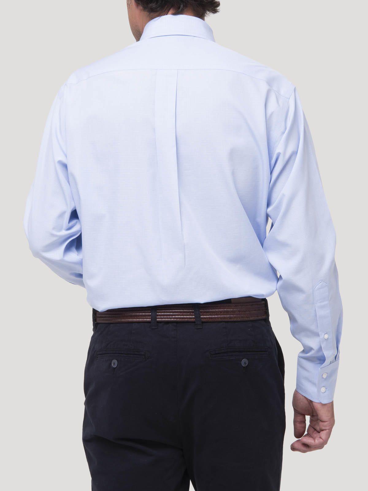 Camisa Azulino Cuello Button-Down Hombre Wf-7