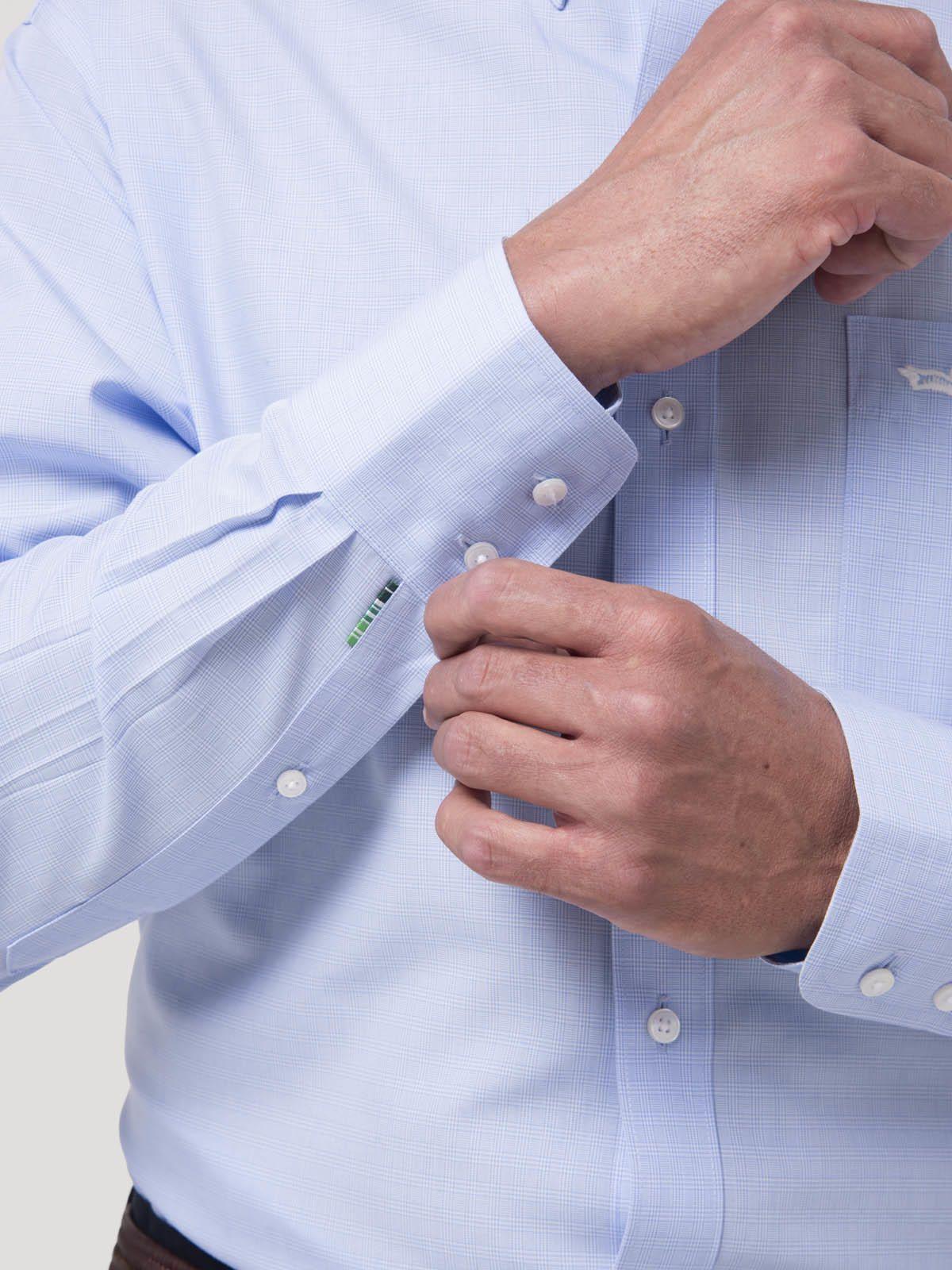 Camisa Azulino Cuello Button-Down Hombre Wf-9