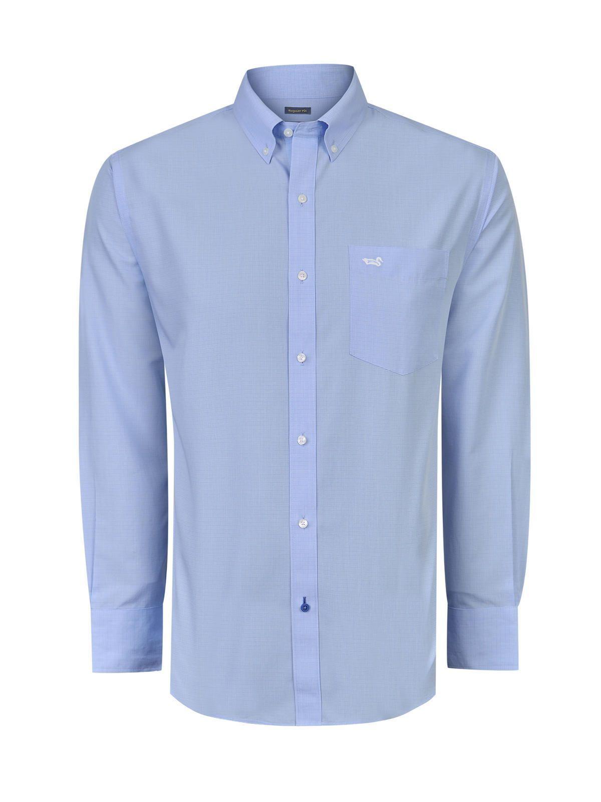 Camisa Azulino Cuello Button-Down Hombre Wf-1
