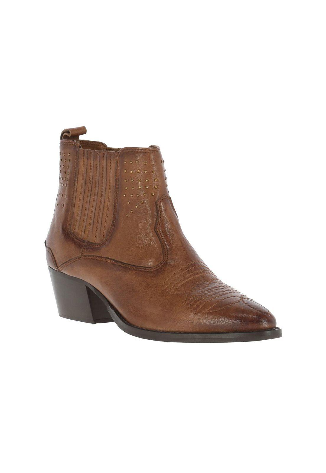 Botin Cuero Mujer Rusky Café-0