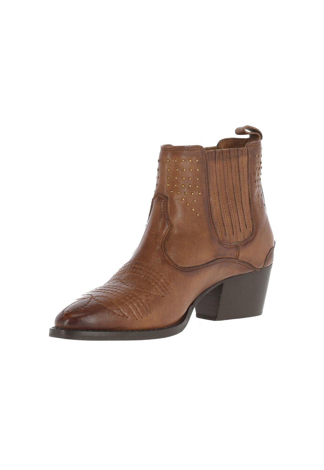 Botin Cuero Mujer Rusky Café-1