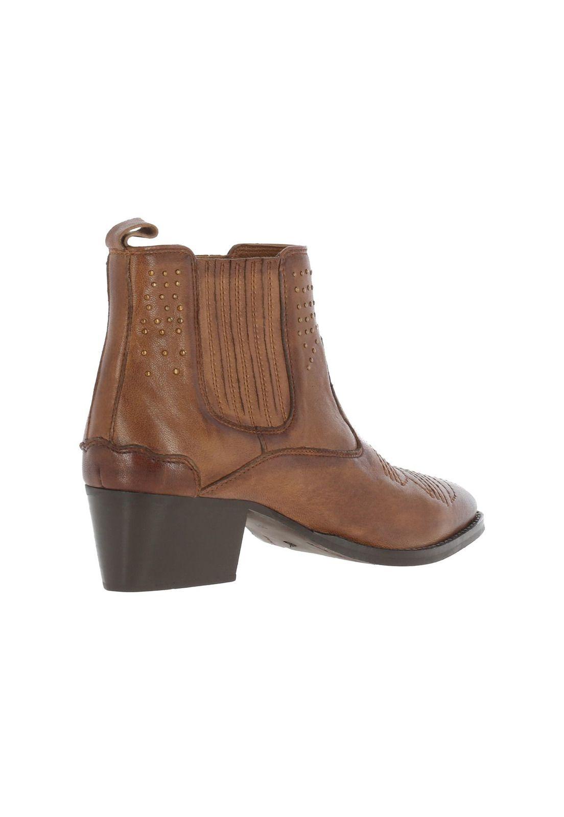 Botin Cuero Mujer Rusky Café-3