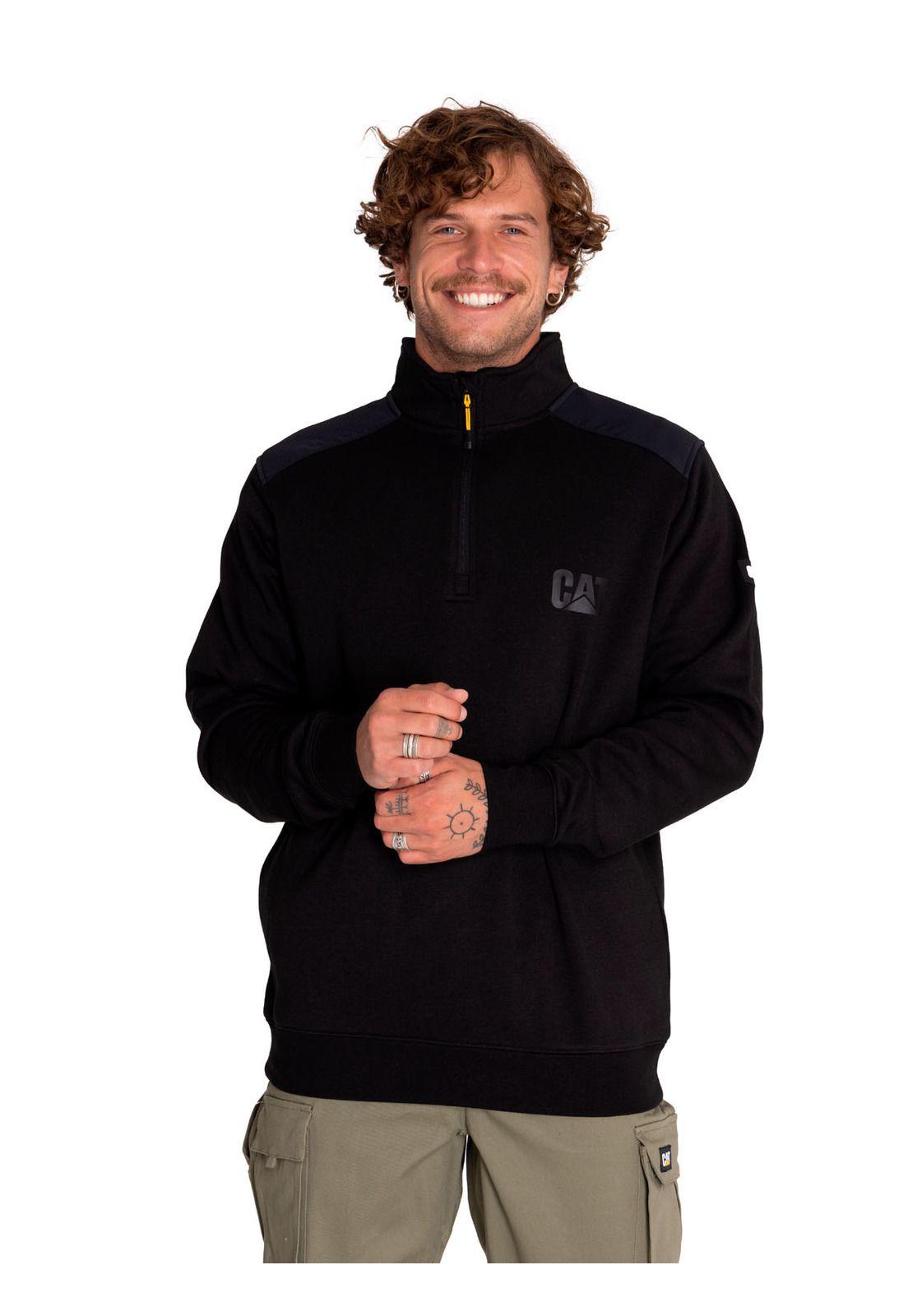 Polerón Hombre Essential 1/4 Zip Sweatshirt Negro-0