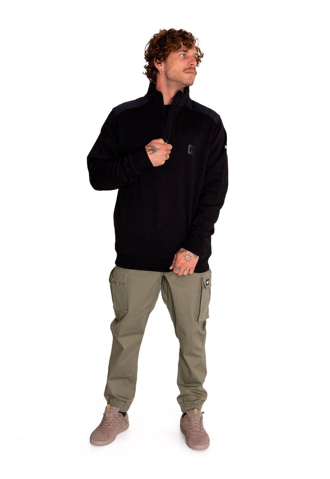 Polerón Hombre Essential 1/4 Zip Sweatshirt Negro-6