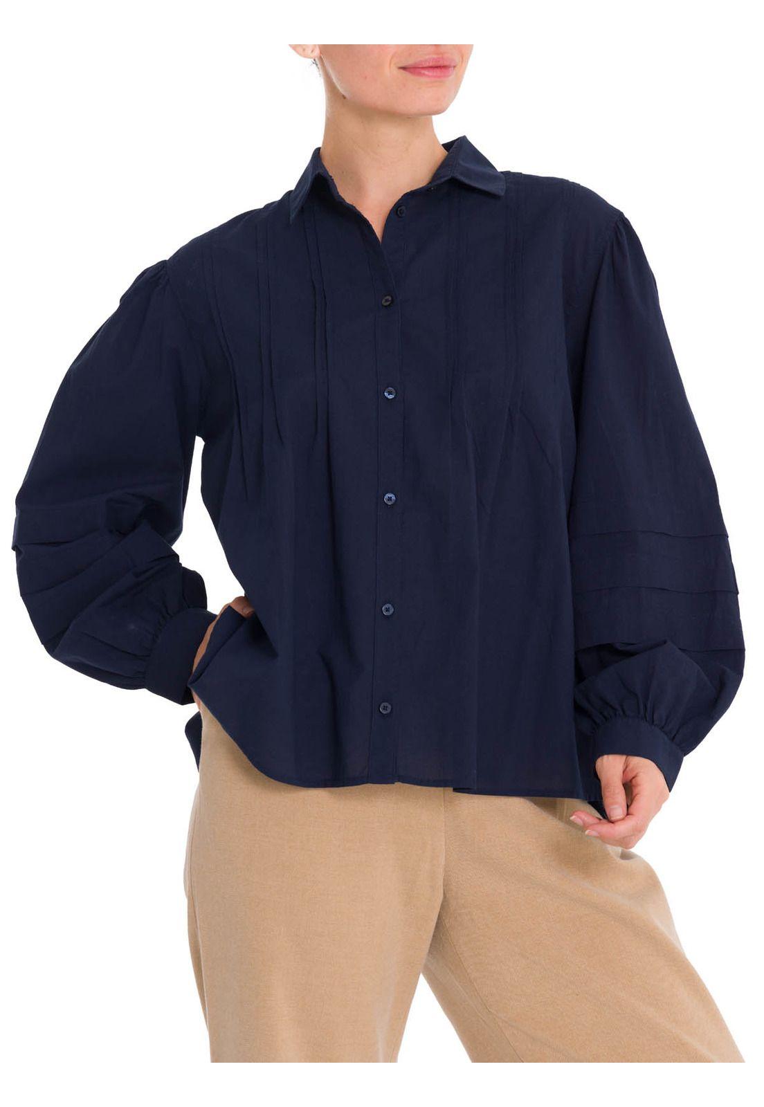 Blusa Algodón Orgánico Mujer Denali Azul-4