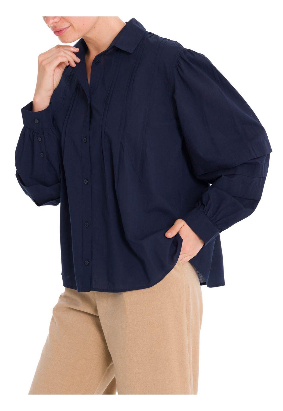 Blusa Algodón Orgánico Mujer Denali Azul-5